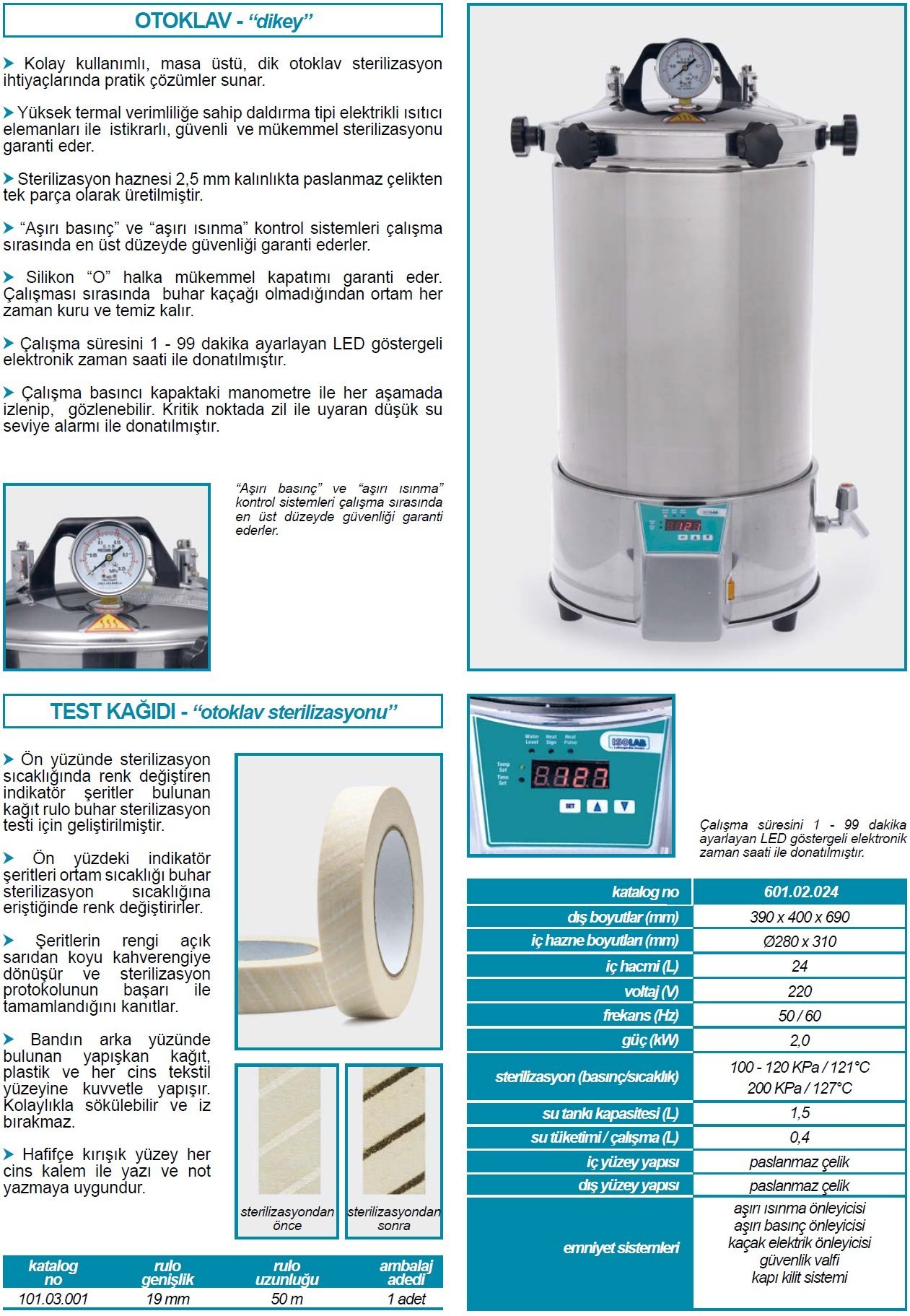 İSOLAB 601.02.024 otoklav